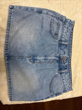 Light Wash Denim Mini Skirt